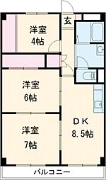 セントラル近江 3DKの間取図画像
