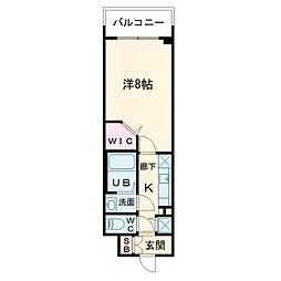 ミラージュパレス大阪ドームProsper 1Kの間取図画像