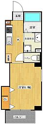 リフレスロイヤルシティIII 4階1Kの間取り
