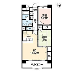フェリシア柳都 2LDKの間取図画像