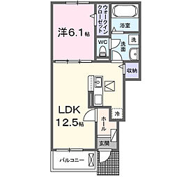 ヒカルサ大宮南中丸サウス 1LDKの間取図画像