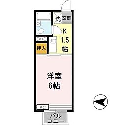 Comfort恵 1Kの間取図画像