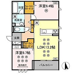 D-ROOM折尾駅前 2LDKの間取図画像