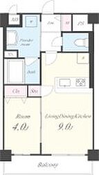 ロアールF 1LDKの間取図画像