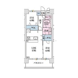 スプランディッド難波VII 2LDKの間取図画像