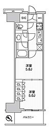 WORVE横浜伊勢佐木町 2Kの間取図画像