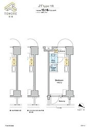 TOMORE田端 ワンルームの間取図画像