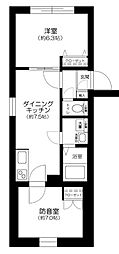 ルヴェデュソレイユ 2DKの間取図画像