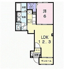 メゾン 二十二夜 1LDKの間取図画像