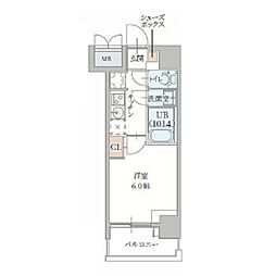 ファステート大阪グラッシュ 1Kの間取図画像