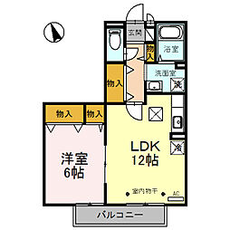 チェリーコート 1LDKの間取図画像