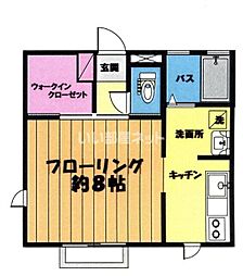 メルフルーヴ 1Kの間取図画像