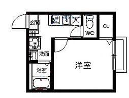 春日部市粕壁東3丁目アパート 1Kの間取図画像