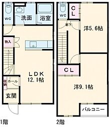すまいる47 2LDKの間取図画像
