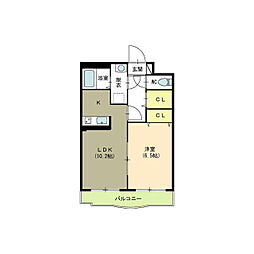 フローレントミサキ 1LDKの間取図画像