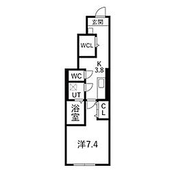 en Ciel(アンシエル) 1Kの間取図画像