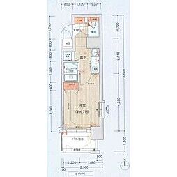 ライジングコート名古屋駅南 1Kの間取図画像