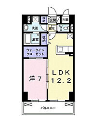 エスペランサ国立 1LDKの間取図画像
