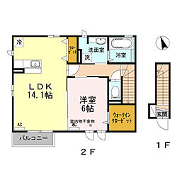 YFlats 1LDKの間取図画像