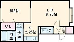 クールノーヴァ 1LDKの間取図画像