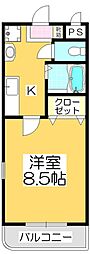 ハウスパンプキン 1Kの間取図画像