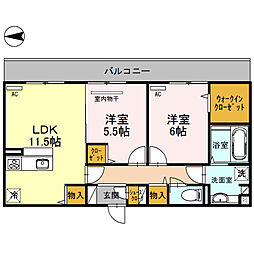 ベーネスタービレA 2LDKの間取図画像