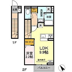 サンライト 1LDKの間取図画像