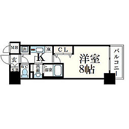 プレサンス新栄町ギャラント 1Kの間取図画像