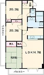 ダイアパレス東堀通り 3LDKの間取図画像
