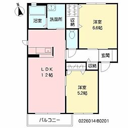 ジョイコートB 2LDKの間取図画像