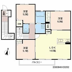 エアホルクヴィラC 3LDKの間取図画像