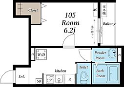 シュネシス 1Kの間取図画像