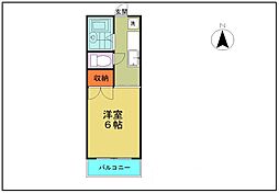 スカイピア高崎 1Kの間取図画像