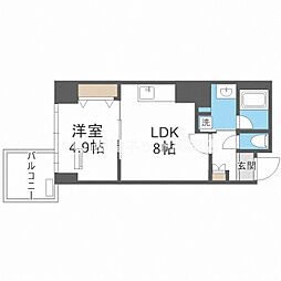 RISINGMaison本町橋 1LDKの間取図画像