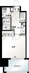 エンクレスト博多駅前3 1Kの間取図画像