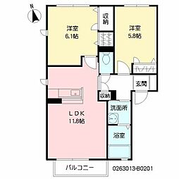 シャーメゾン白鳥B 2LDKの間取図画像