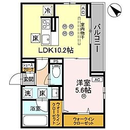 グリーンハイツA 1LDKの間取図画像