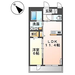 仮称)泉大津市千原町新築アパート 1LDKの間取図画像