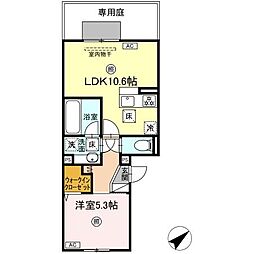 M・K・K 高峰町 1LDKの間取図画像