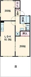 セジュール尾ノ上 2LDKの間取図画像