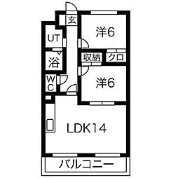 パルレ 2LDKの間取図画像
