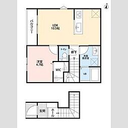 吉川市大字保アパート 1LDKの間取図画像