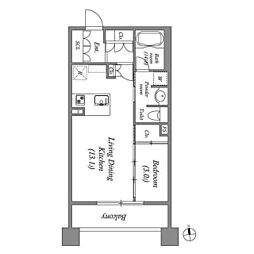 プライムメゾン東桜 1LDKの間取図画像