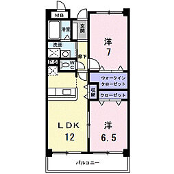 イルマーレ 2LDKの間取図画像