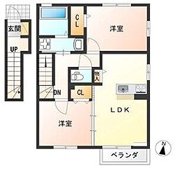 コートヤードH 2LDKの間取図画像