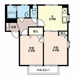 ディアスシリウスA 2Kの間取図画像