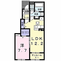 ルパルク I 1LDKの間取図画像