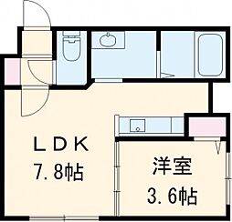 恵庭市相生町新築RCマンション 1LDKの間取図画像