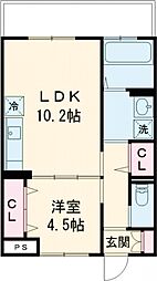 レジデンス南町 1LDKの間取図画像