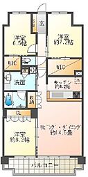 ローレルコート姫路大手前通り 3LDKの間取図画像